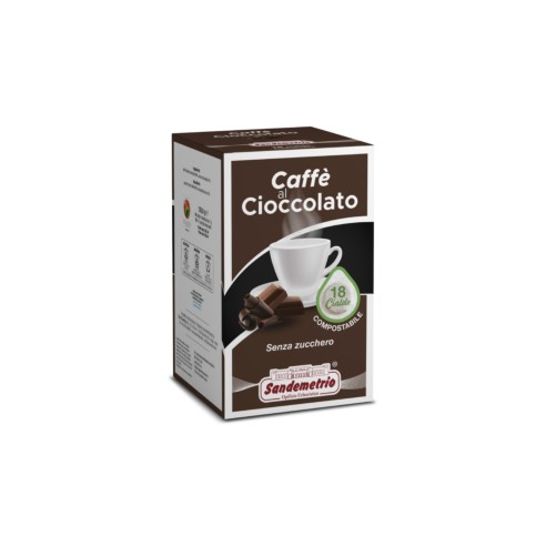 18 Cialde Caffè al Cioccolato Aromatizzato San Demetrio in filtro carta ESE 44 mm